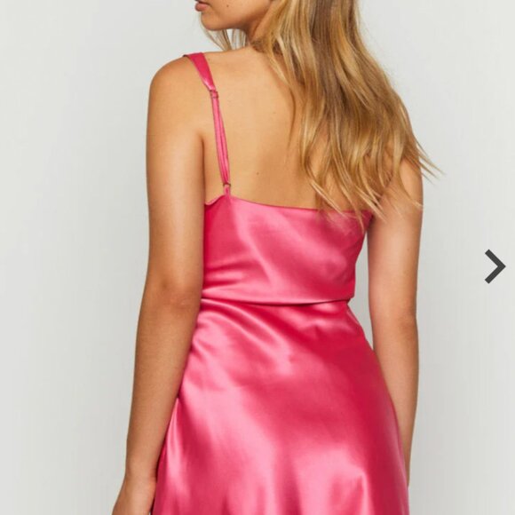 Beginning Boutique Indigo Skye Pink Satin Mini Dress - Picture 5 of 5